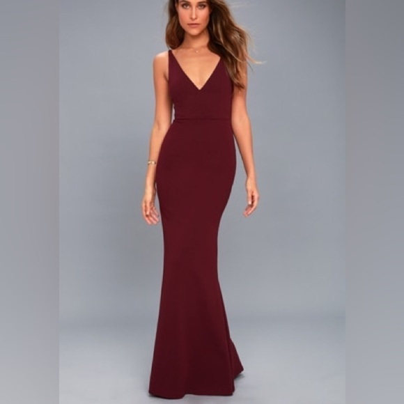 Lulu's Burgundy Maxi Dress - Picture 1 of 12